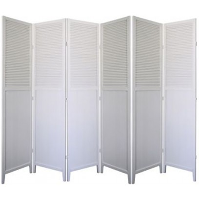 Shutter Door 6 Panel Room Divider – White